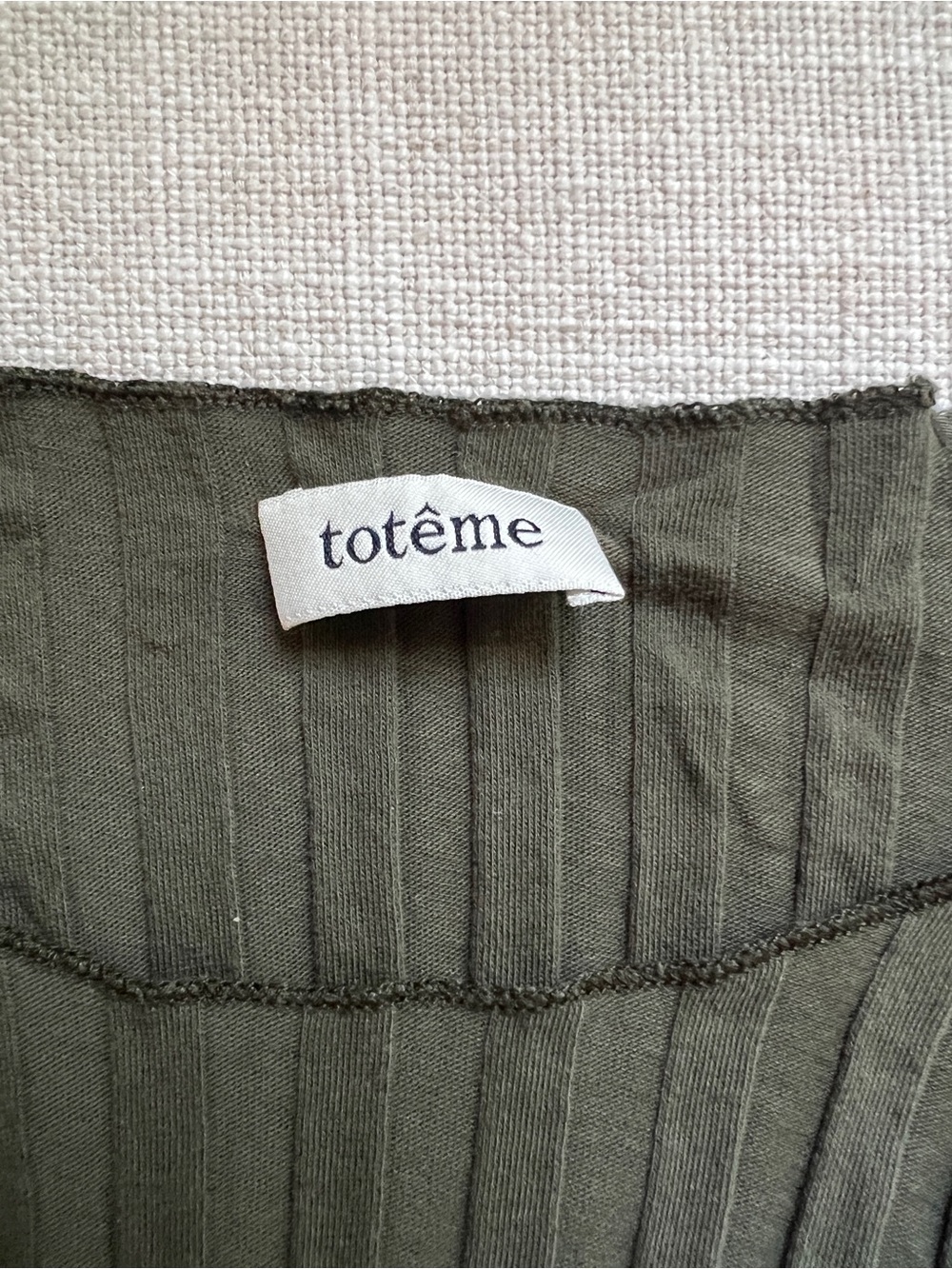 Totême Olive Ribbed long sleeved shirt